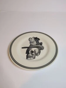 Victorian English Pottery-Royal Stafford Skull Hat Lady SALAD PLATE 8.5” - Picture 1 of 2