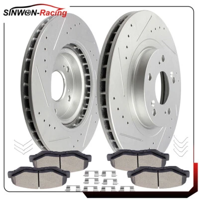 Pastillas de freno y rotores delanteros de cerámica para Acura Ilx 2013 2014-2015 con herrajes Foto 1 de 4