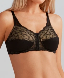 Amoena Women's Ellen Wire Free Bra Black Nude Size 42B - Picture 1 of 1