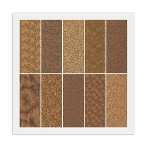 Jelly Roll (20) 2 1/2" Strips, GOLDEN BROWN, BRONZE, Quilting 100% Cotton Fabric - Picture 1 of 11