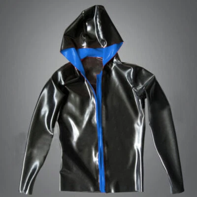 100% Latex rubber Hoodie Jacket Long Sleeve Handmade Coat 0.4mm size S-XXL - Image 1 of 4