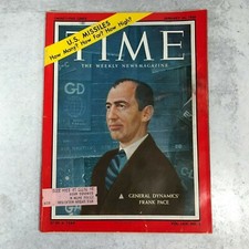 VTG 50s TIME Magazine January 20 1958 General Dynamics' FRANK PACE Missiles