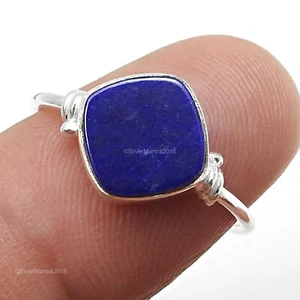 Lapislázuli Piedra 925 Plata de Ley Compromiso Anillo de Boda Joyería US 6 - Imagen 1 de 11