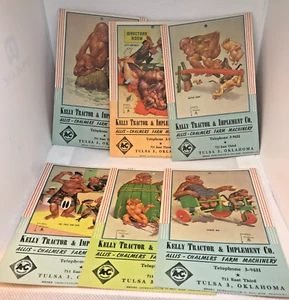 Tarjeta postal de mono marrón y grande-OK Tulsa Okla-Kelly tractor e imp.- lote de 6 (D3) - Imagen 1 de 14