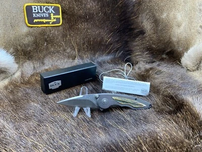 Buck 0292B01-B Impulse Liner Lock Knife With Stag Insert - Mint In Box Nice+ - Image 1 of 4