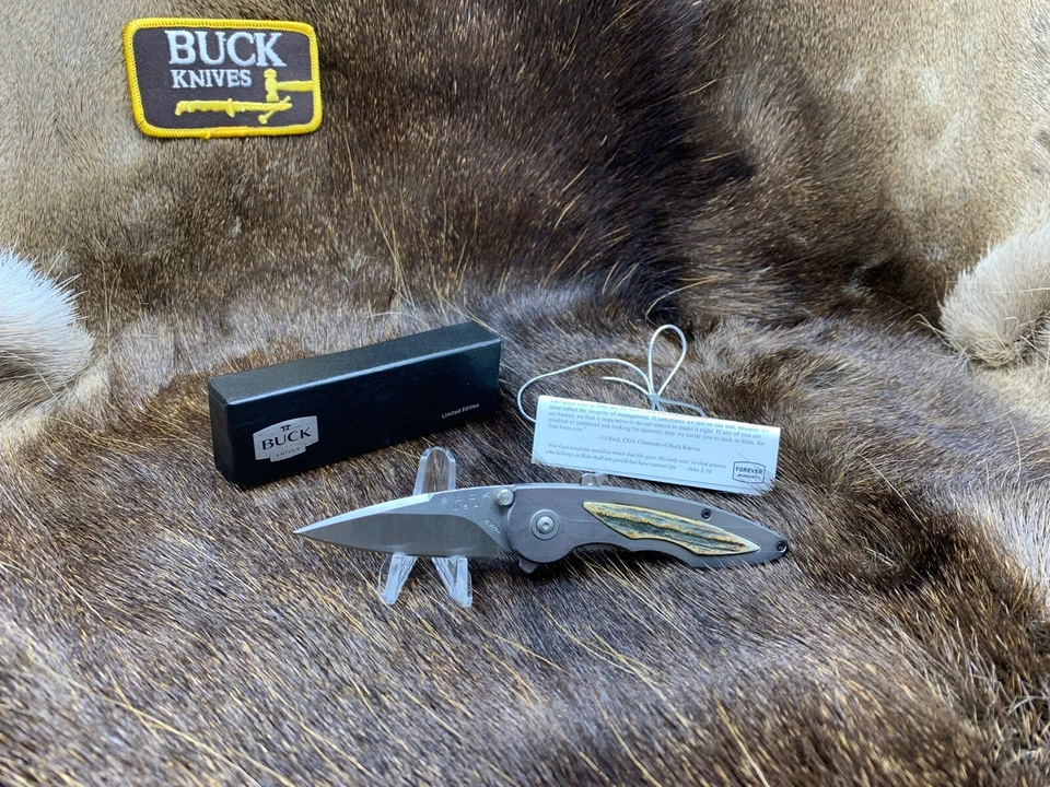 Cuchillo Buck 0292B01-B Impulse Liner Lock con inserto de ciervo - Como nuevo en caja bonito Foto 1 de 4