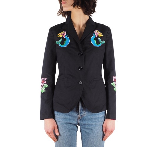 Blazer Moschino Love donna ricamo sirena lino nero taglia US4 IT40
