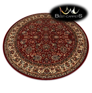 Esclusivi tappeti LANA NATURALE orientale cerchio KASHQAI ornamento claretto/beige - Foto 1 di 10