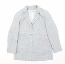 Meico Womens Grey Geometric Jacket Blazer Size 10 Buckle
