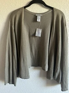 NWT Pretty Plus Sz 4X 30/32W CATHERINES Metalic Dark Gold Open Front Cardigan!! - Picture 1 of 11