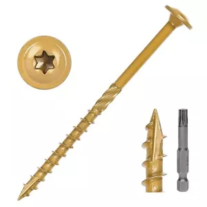 4 Inch Lag Screws 50 PCS #14 x 4" Exterior Structural Wood Screws Bronze Coat... - Picture 1 of 6