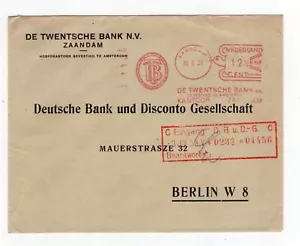 ZAANDAM NIEDERLANDE 1933 BANKBRIEF MIT BILDMETER & PLAKATMARKE - Bild 1 von 2