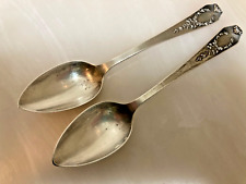 Antique Sterling WHITING MADAM JUMEL 1909 Pointed Citrus Teaspoon  Mono LOT of 2