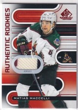 2022-23 UD SP GAME USED AUTHENTIC ROOKIES RED JERSEY #166 MATIAS MACCELLI 3CL