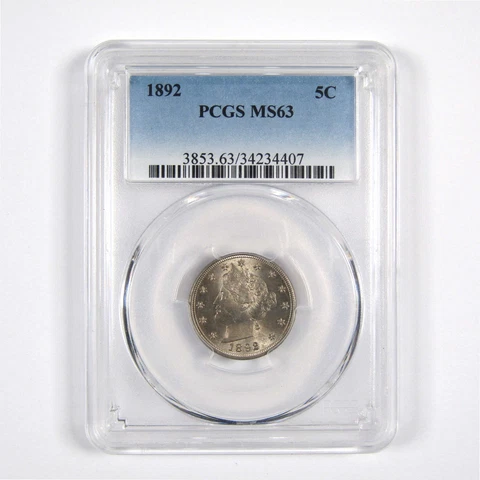 1892 Liberty Head V Nickel MS 63 PCGS 5c Uncirculated Coin SKU:I8677 Cover