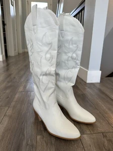 Damen Cowboystiefel weiß kniehoch Xibubai mehrere Größen - Bild 1 von 7