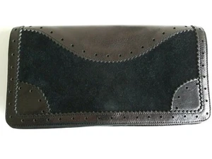 Nordstrom Black Leather and Suede Clutch with Pockets - Picture 1 of 12