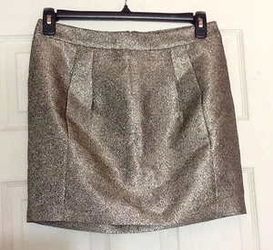 Fossil Women's Gold Metallic Hailey Skirt Size 10 NWT $88 - Picture 1 of 6