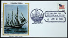 OpSail 1980 Krusen Stern Colorano Seide Postkarte Cover Boston Segelschiff
