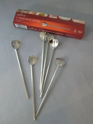 Besteck - 6 STÜCK Trinkhalm  - Löffel  - NEU Eiskaffe, Lilet usw. - Bild 1 von 4