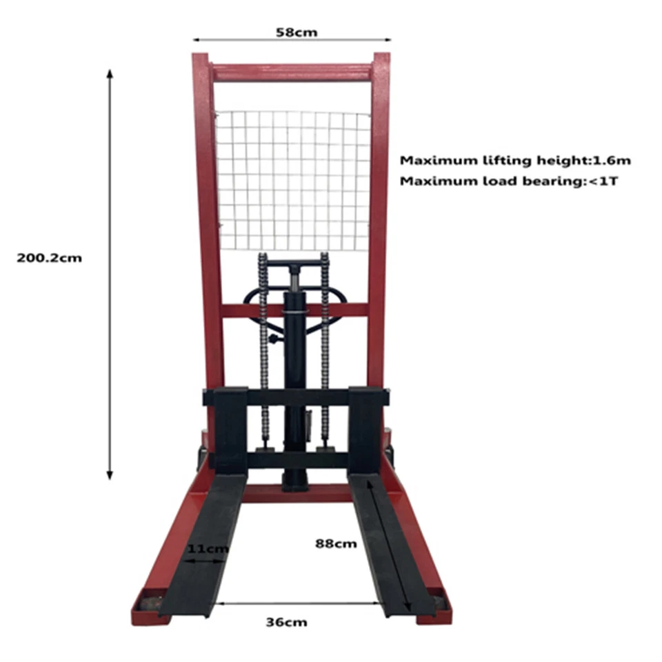 Manual Pallet Stacker Hand forklift 2200lbs Hydraulic Manual Lifter Straddle - Image 1 of 4