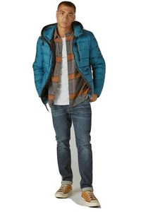 Lucky Brand Mens Nylon Hooded Quilted Puffer Jacket Size XXL Legion Blue - Picture 1 of 8