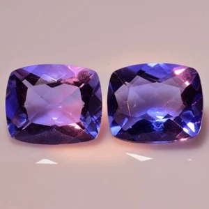 12.45Ct Pair 12x10 Cushion Cut Amazing Color Change Fluorite Loose Gemstone - Picture 1 of 2