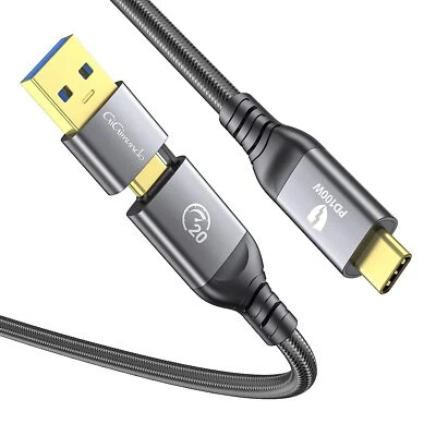 Cable de datos USB3.2 Gen2x2 tipo C a USB C/A 40Gbps 100W PD carga rápida Foto 1 de 4