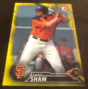 Chris Shaw 2016 Bowman Yellow # BP84, San Francisco Giants - Picture 1 of 2