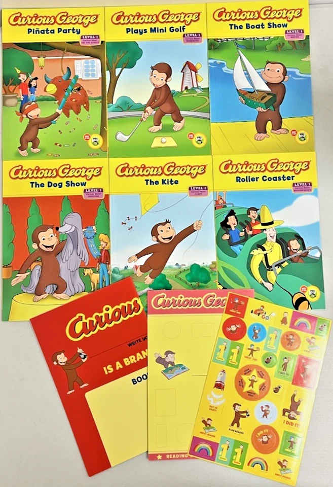 Reading Fun with Curious George 6 Readers With Stickers & Poster New No Box - Image 1 of 1