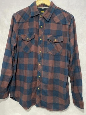 Lee Shirt Men's Button Long Sleeve Cotton Mix Check Size M #416 - Image 1 of 4