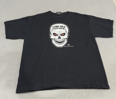 Camisa De Colección Stone Cold Steve Austin Para Hombres XL Negra WWE Calavera Lucha Libre Profesional WWF Foto 1 de 4
