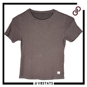 Vuori Unisex Youth Crew Neck Ribbed Knit Short Sleeve T-Shirt Brown Small - Picture 1 of 6