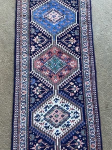Preciosa Alfombra Corredor Oriental Anudada a Mano 55x195 cm - Imagen 1 de 9