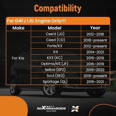 G4FJ 1.6L Turbo Engine Overhaul Rebuild Kit - Crankshaft / Rods For Hyundai KIA - Image 1 of 4