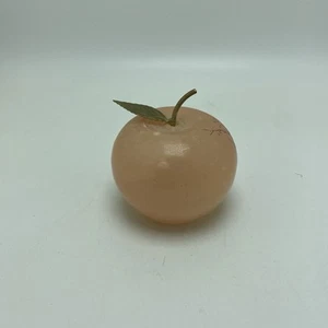 Vintage 1960s Italian Alabaster Marble Stone Fruit ~ Apple Pink 2.5” - Picture 1 of 4