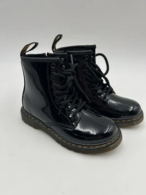 Botas de combate Dr Doc Martens juveniles talla 11 charol negro EE. UU. 1460J Foto 1 de 4