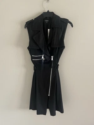 Vestido Bebe Negro Cremallera Moto Sin Mangas Cinturón Plateado Herrajes Talla M Foto 1 de 4