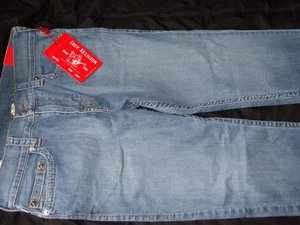NEU True Religion Herren Ricky Relaxed Straight Guru Denim Blau Jeans Gr. 34/30 - Bild 1 von 6