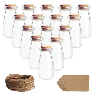 Mini Glasflaschen mit Korken, Etiketten und Schnur (30er Pack) - 100 ml - Kleine - Bild 1 von 7