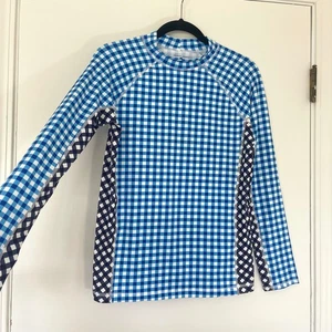 Draper James X Lands End Kids Mock Neck Gingham Rash Guard Size XL - Picture 1 of 7