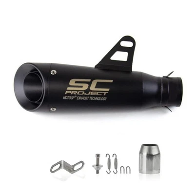 Motorcycle Exhaust Muffler Short Tail Pipe Slip On 38mm-51mm For Kawasaki Yamaha - Image 1 of 4