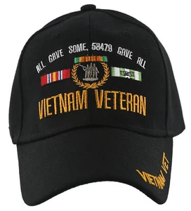 NEU! ALL GIVE SOME, 58479 GIVE ALL VIETNAM VETERAN BALL CAP MÜTZE SCHWARZ - Bild 1 von 4