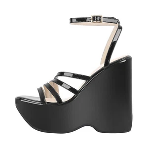 Women's Platform Wedge Heel Buckle Sandals Comfortable Fashion Casual Date Shoes - Picture 1 of 17