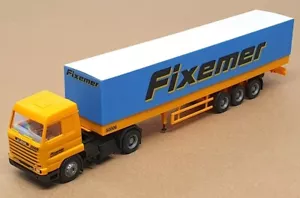 Herpa 1/87 Scale 142953 - Scania Truck & Trailer (Fixemer) Yellow/Blue/White - Picture 1 of 6