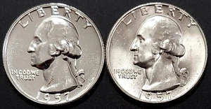 1957 Proof and 1957 D Washington Quarters! - Picture 1 of 4