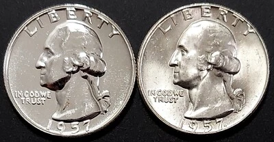 1957 Proof and 1957 D Washington Quarters! - Image 1 of 4