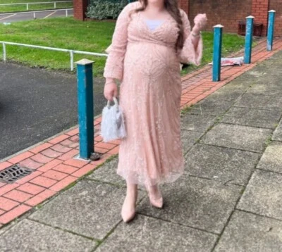 Vestido de maternidad clásico.Talla 12.Perfecto para bodas, ocasión especial o evento Foto 1 de 2