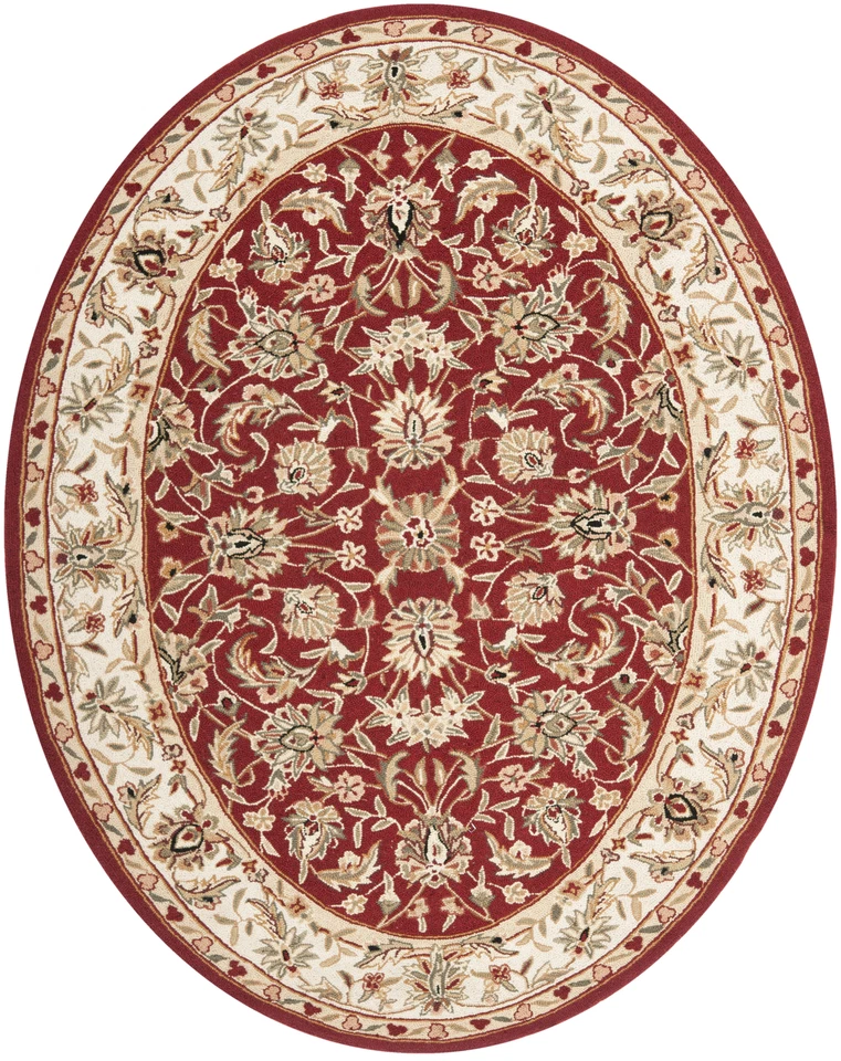 Safavieh Chelsea BURGUNDY / IVORY 7'-6" X 9'-6" Oval Area Rug - HK78B-8OV - Image 1 of 3
