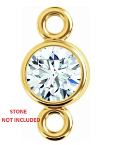 3.25mm Solid 14k Yellow Gold Micro Bezel Yard Chain Necklace Setting NO STONE US - Picture 1 of 4